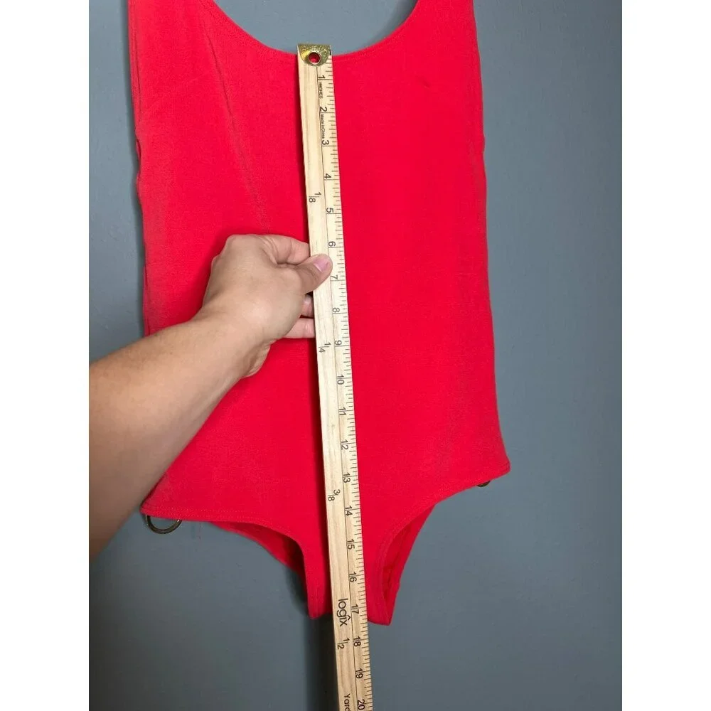 MICHAEL KORS Collection Women's 4 Cruise Coral Red One Piece Crepe Swimsuit NWOT